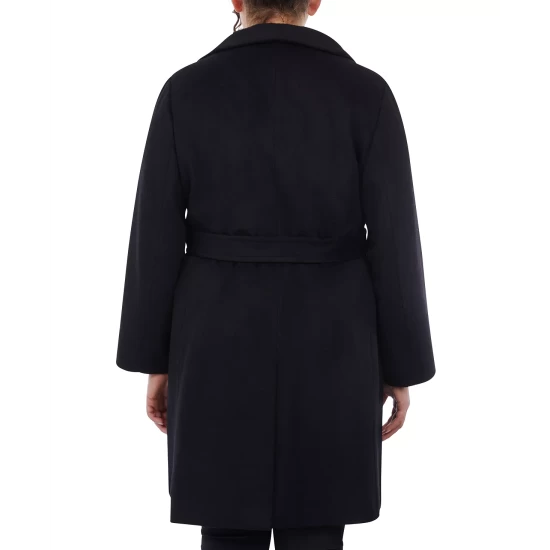 Best deal π― Michael Kors Plus Size Asymmetric Belted Wrap π§₯ Coat, Created For Macy's Camel π - Image 3