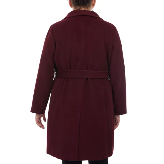 Best deal π― Michael Kors Plus Size Asymmetric Belted Wrap π§₯ Coat, Created For Macy's Camel π - Image 5