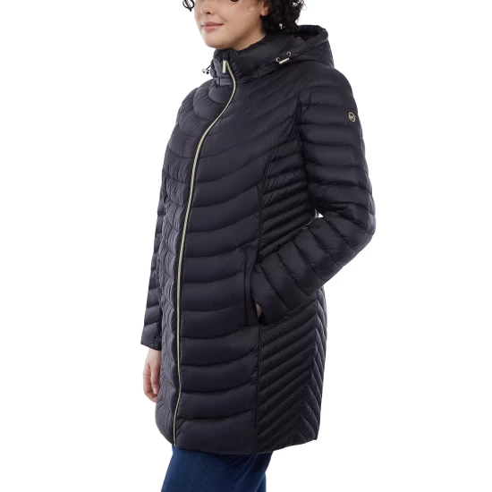 Cheap 🥰 Michael Kors Plus Size Hooded Packable Puffer 🧥 Coat, Created For Macy's Dark Navy 🔥 - Image 4