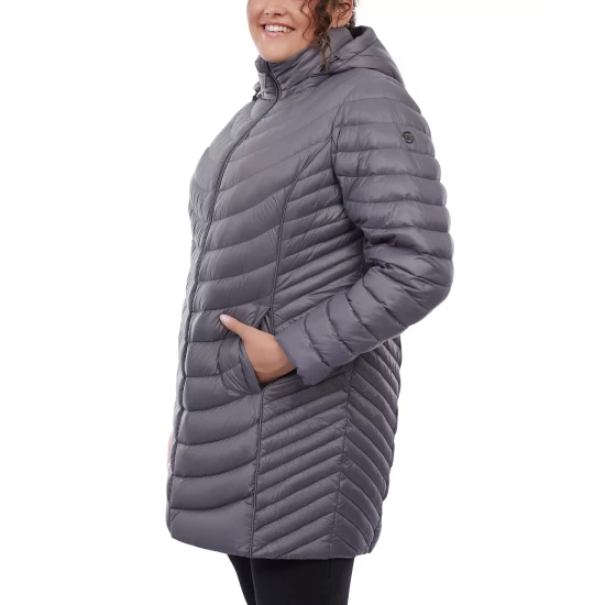 Cheap 🥰 Michael Kors Plus Size Hooded Packable Puffer 🧥 Coat, Created For Macy's Dark Navy 🔥 - Image 5