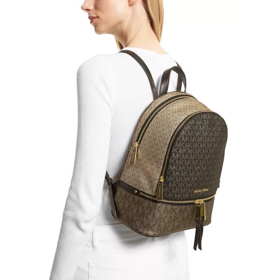 Best deal β Michael Kors Signature Rhea Zip π Backpack Black/gold β - Image 5
