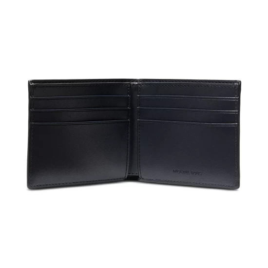 Budget π Michael Kors Men's Malone Monogram Camouflage Faux-Leather Slim Billfold Wallet Black Mult π - Image 4