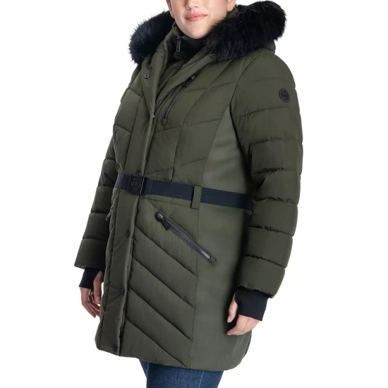 Cheap ✔️ Michael Kors 👩 Women's Cold-Shoulder Smocked-Waist Top, Regular & Petite Black/silver 😍 - Image 3