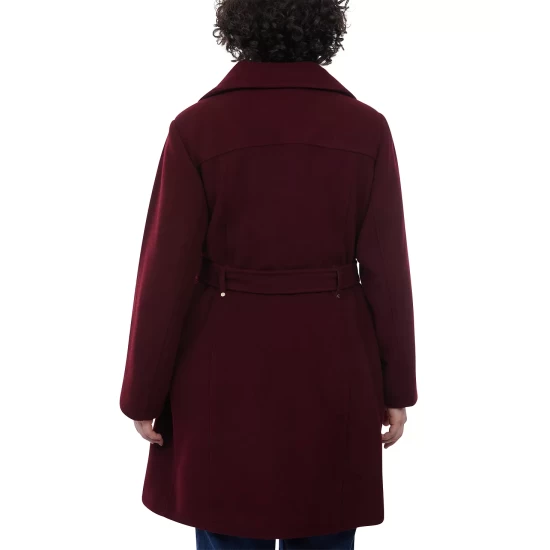 Discount 🔔 Michael Kors Plus Size Belted Funnel-Neck 🧥 Coat, Created For Macy's Dark Camel 👍 - Image 5