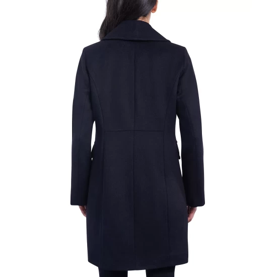 Coupon 😉 Michael Kors Petite Single-Breasted Walker 🧥 Coat, Created For Macy's Black ⌛ - Image 3