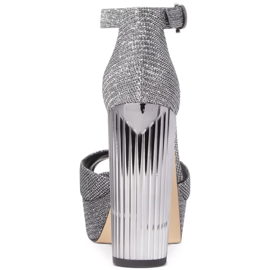 Discount 🎉 Michael Kors 👩 Women's Porter Ankle-Strap Block-Heel 🩴 Sandals Anthracite ✔️ - Image 4