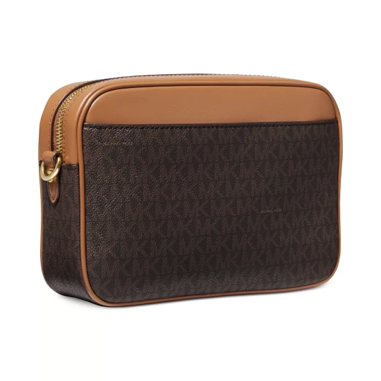 Deals π Michael Kors Signature Jet Set Charm Large East West Camera Crossbody Vanilla/acorn/gold β€οΈ - Image 7