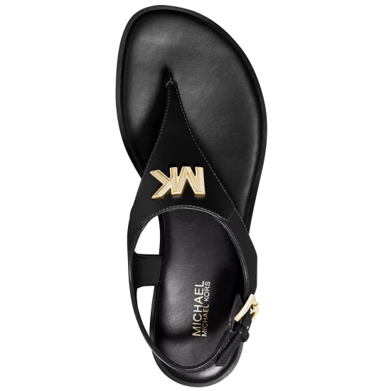 Deals 😍 Michael Kors 👩 Women's Jilly Flat 🩴 Sandals Black 😀 - Image 4