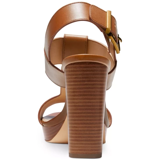 New 🎉 Michael Kors 👩 Women's Becker T-Strap Slingback 🩴 Sandals Luggage 💯 - Image 5