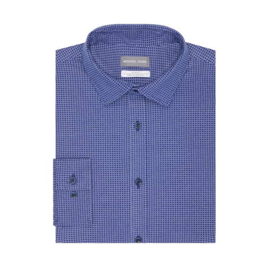 Outlet π Michael Kors Men's Fine Gauge Knit Slim Fit Untucked π Dress π Shirt Navy π - Image 2