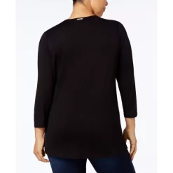 Best Pirce βοΈ Michael Kors π© Women's Wildcat Printed Ruffled Top Husk Animal π―