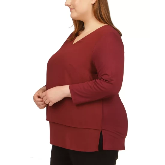 Best Pirce ✔️ Michael Kors 👩 Women's Wildcat Printed Ruffled Top Husk Animal 💯 - Image 2