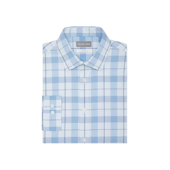 Coupon 🌟 Michael Kors Men's Fine Gauge Knit Slim Fit Untucked 👗 Dress 👕 Shirt Blue Multi ❤️ - Image 2